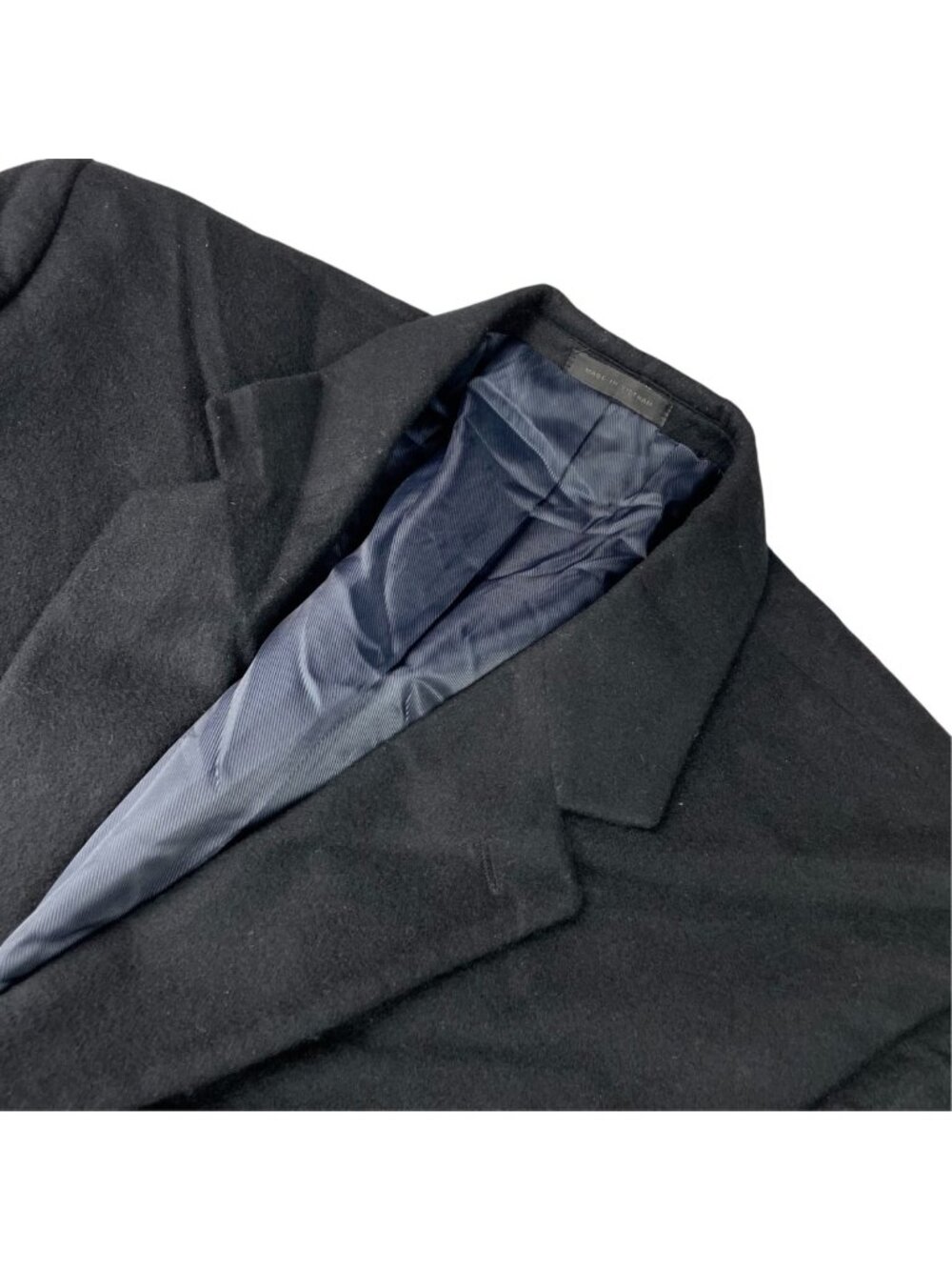 Andrew Fezza Men’s Wool/Silk/Cashmere Flannel 2-Button Blazer Navy Blue • 44R